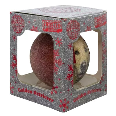 Afbeelding laden in galerijviewer, Plenty gifts Kerstbal frosted golden retriever rood
