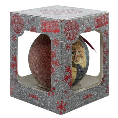Afbeelding laden in galerijviewer, Plenty gifts Kerstbal frosted katten rood
