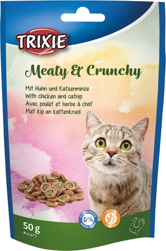 Afbeelding laden in galerijviewer, Trixie meaty crunchy kip catnip glutenvrij
