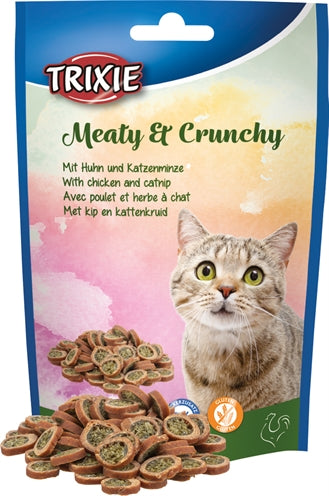 Afbeelding laden in galerijviewer, Trixie meaty crunchy kip catnip glutenvrij
