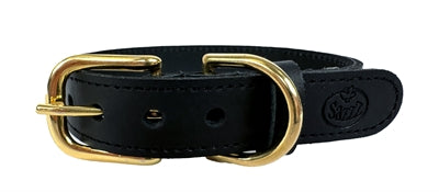 Afbeelding laden in galerijviewer, Sazzz Halsband hond braveheart leer zwart

