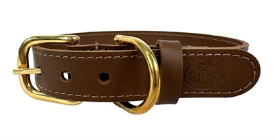 Afbeelding laden in galerijviewer, Sazzz Halsband hond braveheart leer zadel bruin
