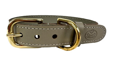 Afbeelding laden in galerijviewer, Sazzz Halsband hond braveheart leer taupe
