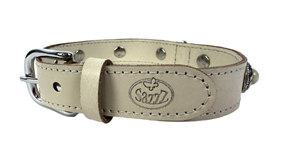 Afbeelding laden in galerijviewer, Sazzz Halsband hond adventure stone leer creme

