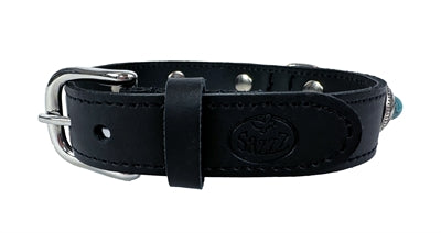 Afbeelding laden in galerijviewer, Sazzz Halsband hond adventure stone leer zwart
