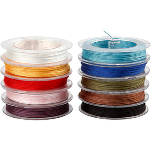 Creotime polyester koord, dikte 1 mm, 10x50 m, diverse kleuren