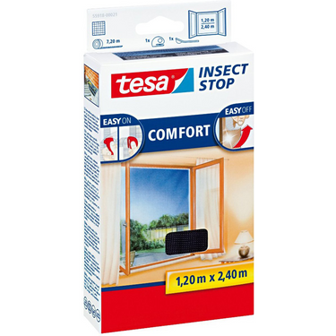 Tesa 1050478 - insect stop premium - vliegenhor klittenband zwart 1,2x2,4m | 1 stuks