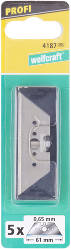 Afbeelding laden in galerijviewer, Wolfcraft trapezium-messen | in box | 0,65 x 61mm | 5 stuks - 4187000
