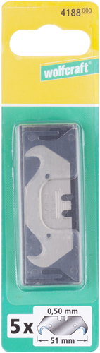 Afbeelding laden in galerijviewer, Wolfcraft haakmessen | in box | 0,50mm | 5 stuks - 4188000
