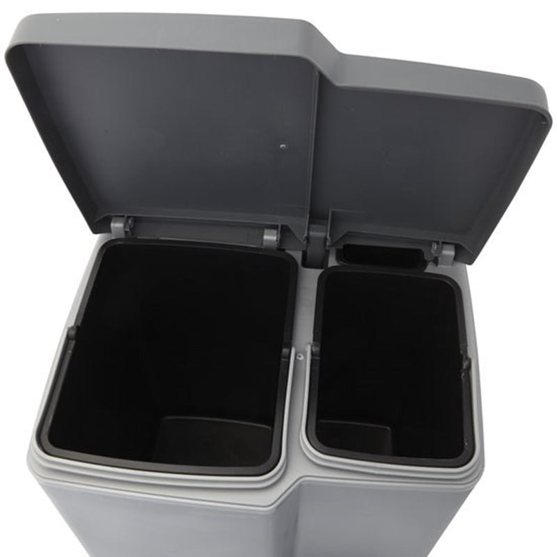 Afbeelding laden in galerijviewer, Curver duo pedaalemmer zilver antraciet 15+6ltr

