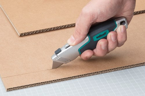 Afbeelding laden in galerijviewer, Wolfcraft - 2 in 1 duo uitschuifmes met twee lemmeten - mes - 4200000
