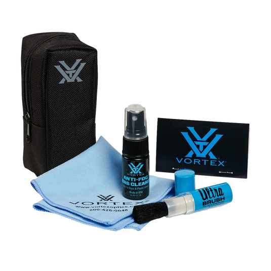 Vortex fog free lens cleaning field kit