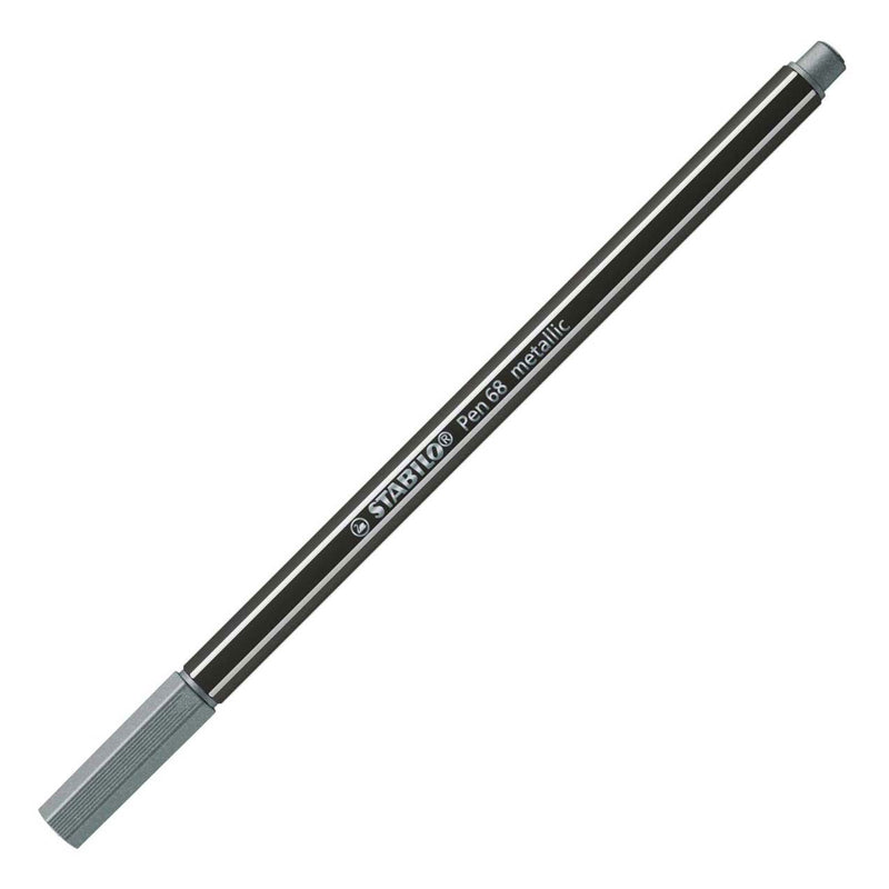 Afbeelding laden in galerijviewer, Stabilo pen 68 metallic- viltstift - zilver (68 805)
