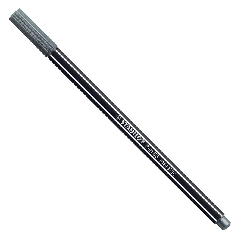 Afbeelding laden in galerijviewer, Stabilo pen 68 metallic- viltstift - zilver (68 805)
