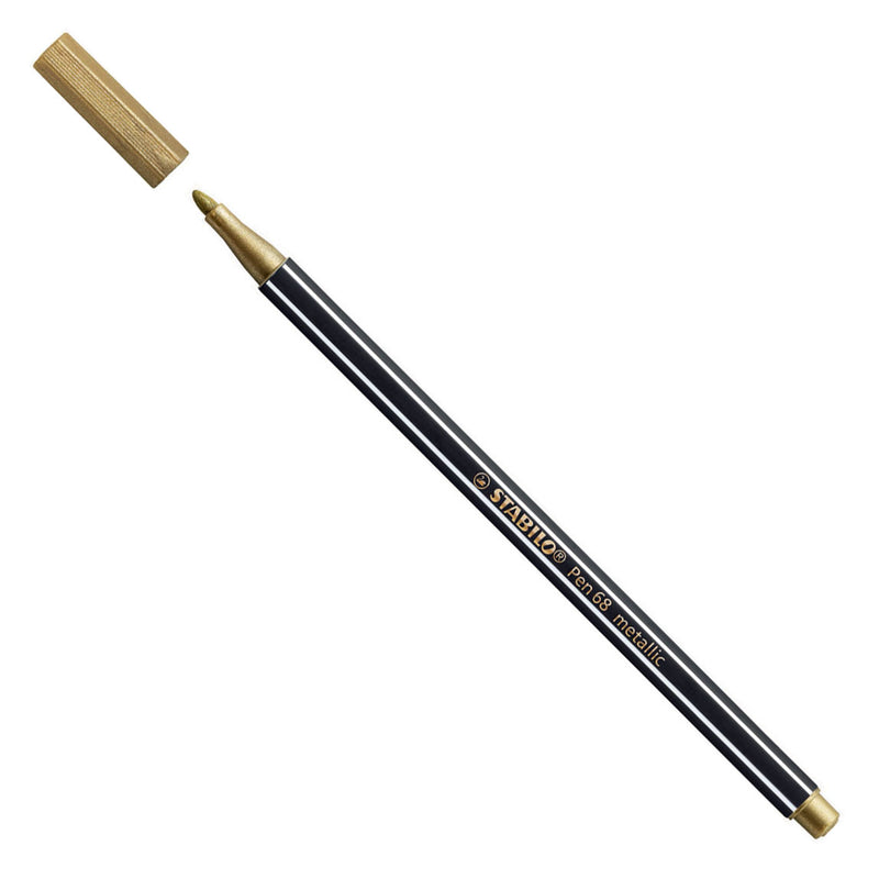 Afbeelding laden in galerijviewer, Stabilo pen 68 metallic - viltstift - metallic goud (68 810)
