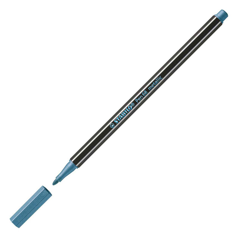 Afbeelding laden in galerijviewer, Stabilo pen 68 metallic - viltstift - blauw (68 841)
