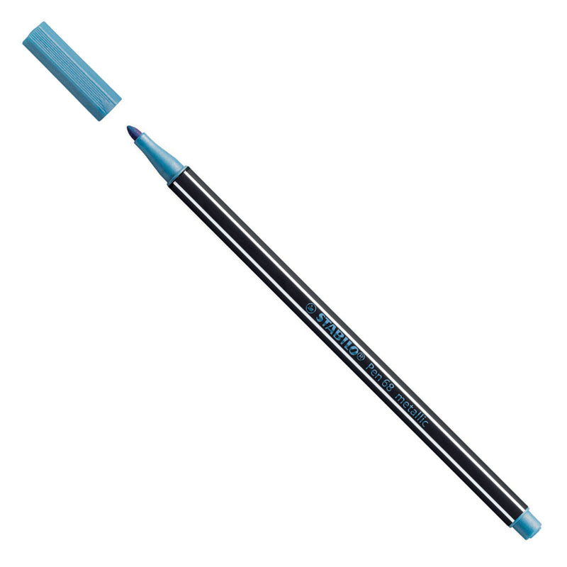 Afbeelding laden in galerijviewer, Stabilo pen 68 metallic - viltstift - blauw (68 841)
