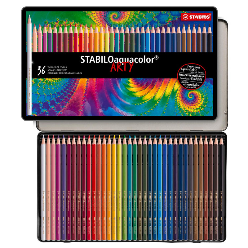 Afbeelding laden in galerijviewer, Stabilo aquacolor - aquarel kleurpotlood - metalen set 36 st.
