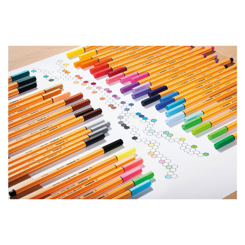 Afbeelding laden in galerijviewer, Stabilo point 88 - fineliner 0,4 mm - 50 stuks metalen etui - met 47 verschillende kleuren
