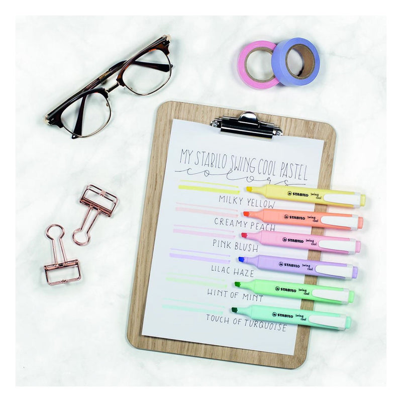 Afbeelding laden in galerijviewer, Stabilo tekstmarker swing cool pastel kleurenassortiment pk6
