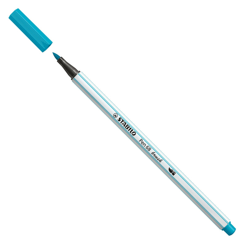 Afbeelding laden in galerijviewer, Stabilo pen 68 brush - viltstift - lichtblauw (31)
