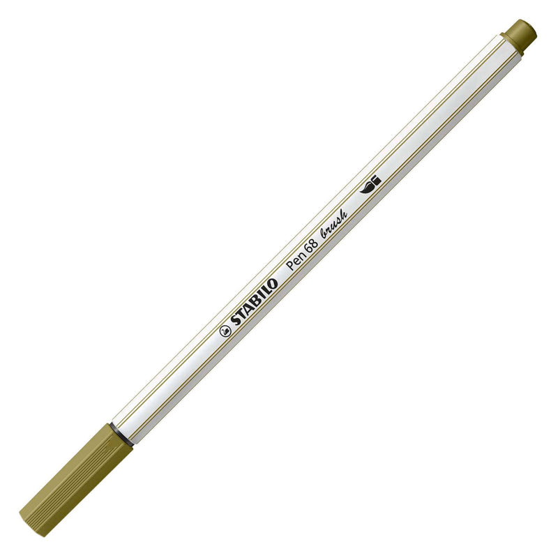 Afbeelding laden in galerijviewer, Stabilo pen 68 brush - viltstift - modder groen (37)
