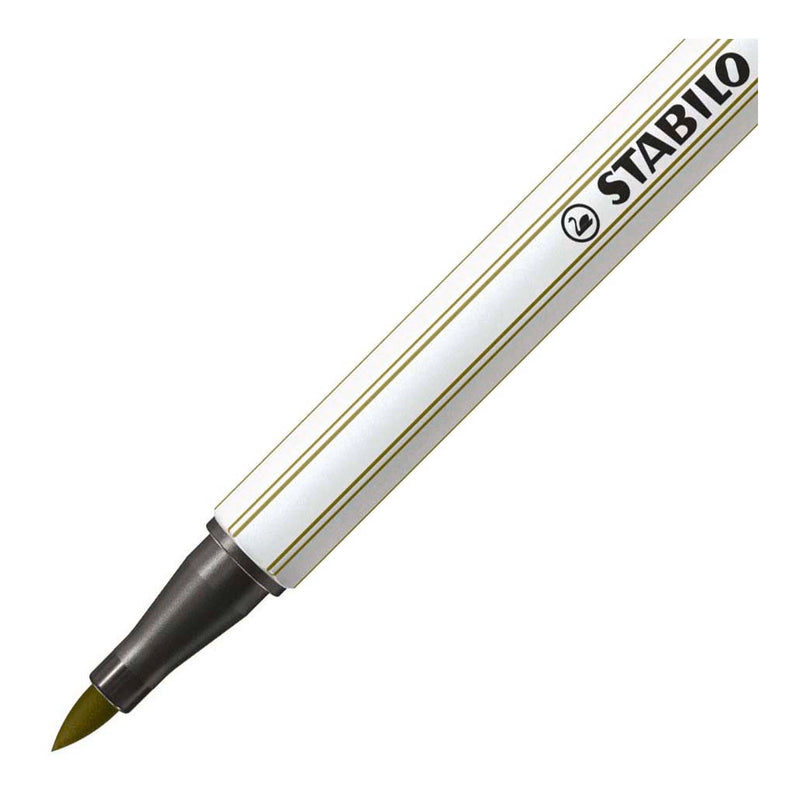 Afbeelding laden in galerijviewer, Stabilo pen 68 brush - viltstift - modder groen (37)
