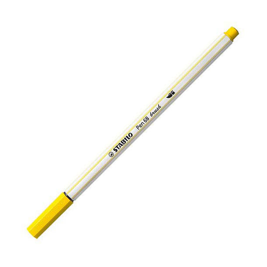 Stabilo pen 68 brush - viltstift - geel (44)