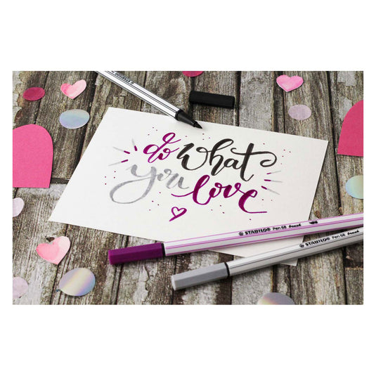 Stabilo pen 68 brush - viltstift - geel (44)