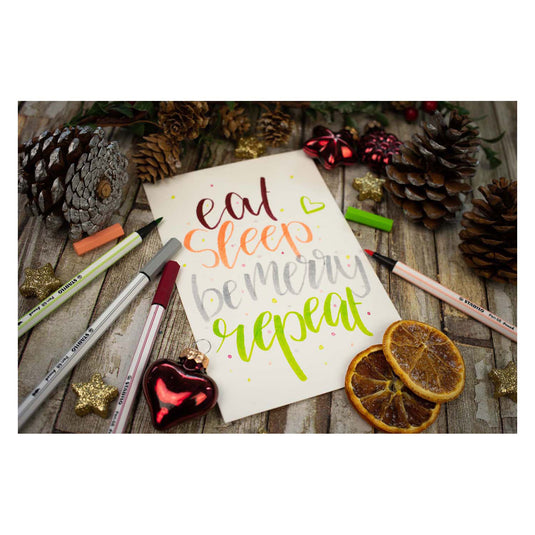 Stabilo pen 68 brush - viltstift - geel (44)