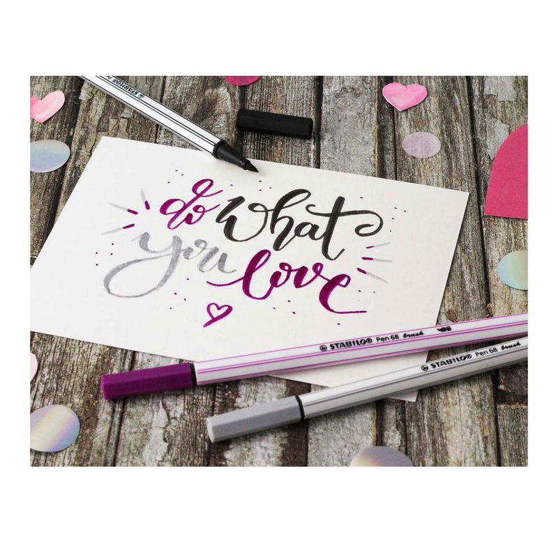 Afbeelding laden in galerijviewer, Stabilo pen 68 brush - viltstift - lila (58)
