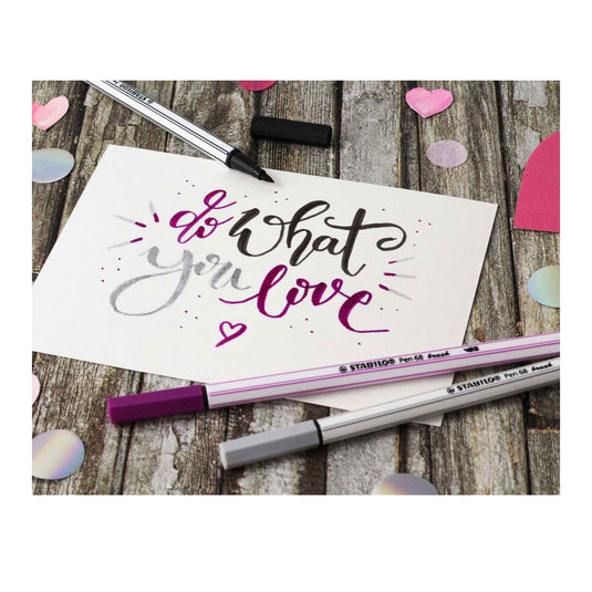 Stabilo pen 68 brush - viltstift - lila (58)