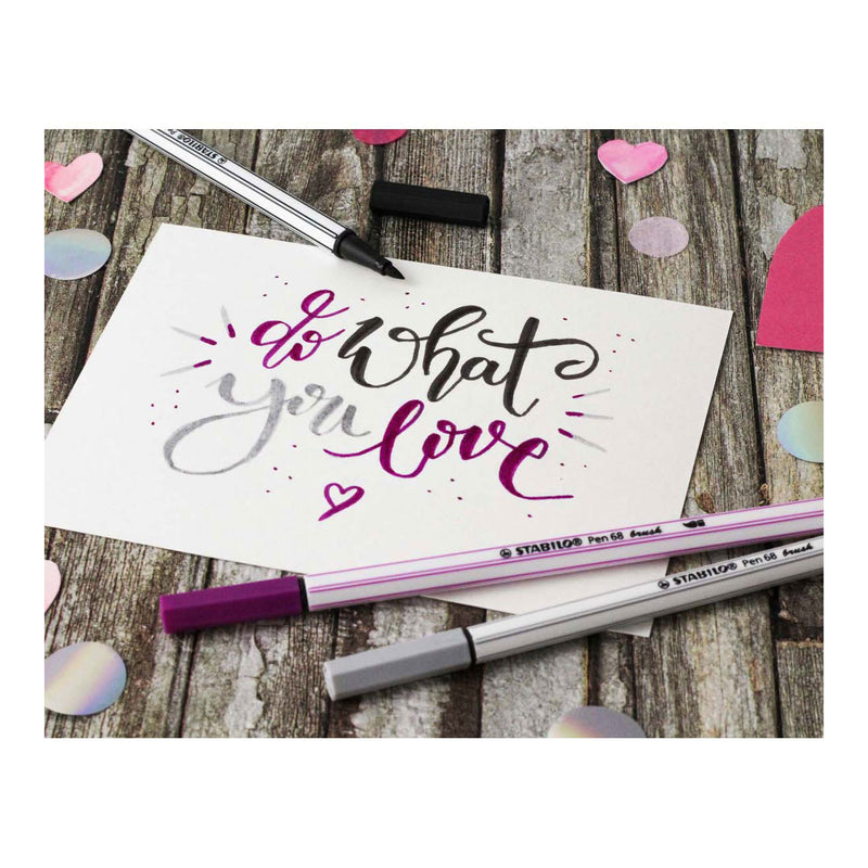 Afbeelding laden in galerijviewer, Stabilo pen 68 brush - viltstift - paars (55)
