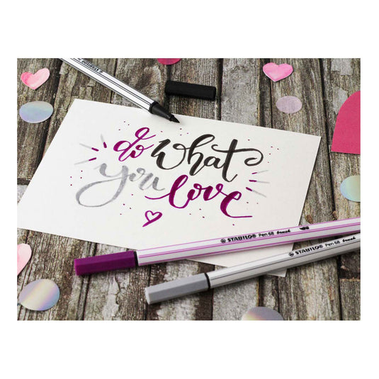 Stabilo pen 68 brush - viltstift - lichtgroen (33)