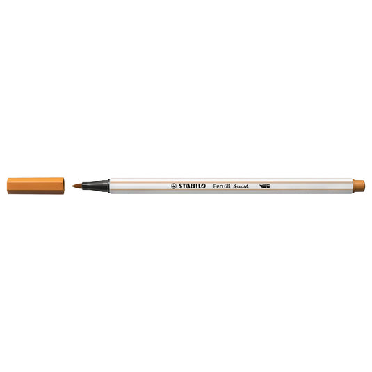 Stabilo pen 68 brush - viltstift - donker oker (89)