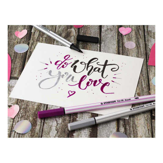 Stabilo pen 68 brush - viltstift - donker oker (89)