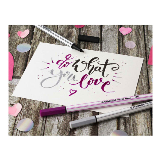 Stabilo pen 68 brush - viltstift - abrikoos (26)