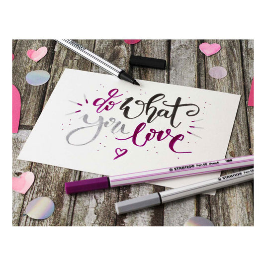 Stabilo pen 68 brush - viltstift - zwart (46)