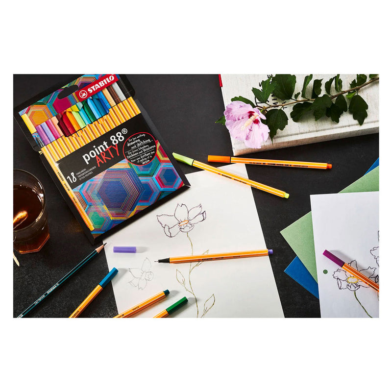 Afbeelding laden in galerijviewer, Stabilo point 88 arty fineliners - 24dlg.
