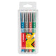 Stabilo worker+ colorful - rollerbal pen 0.5 mm - zwart, blauw, groen rood - etui met 4 kleuren