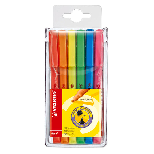 Stabilo flash markeerstiften - 6dlg.