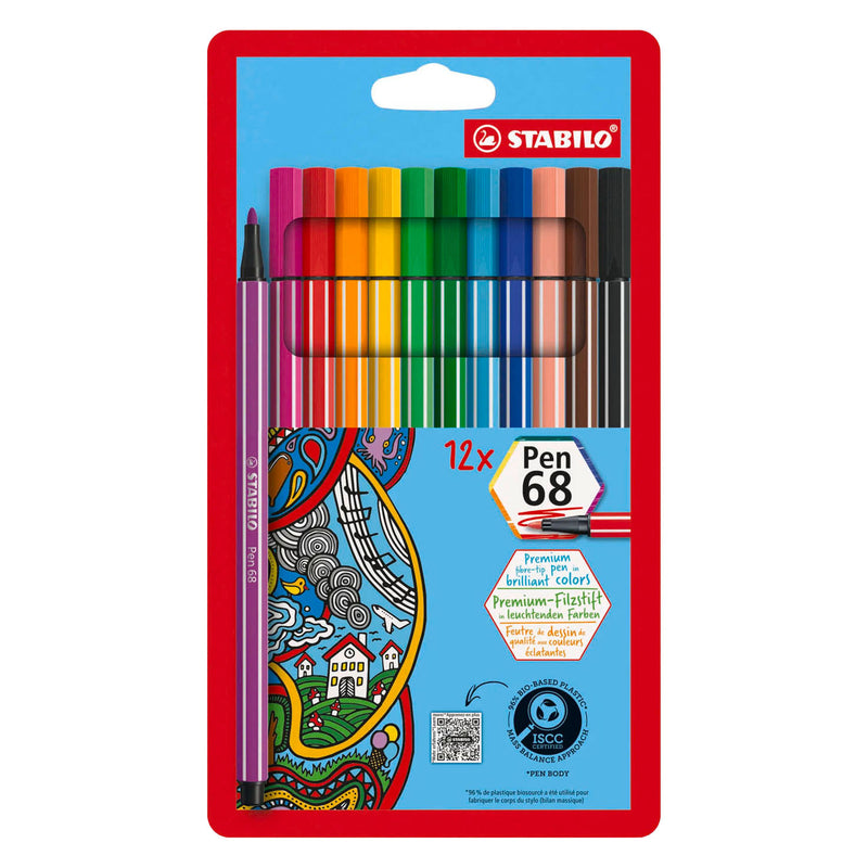 Afbeelding laden in galerijviewer, Stabilo pen 68 viltstiften - 12dlg.
