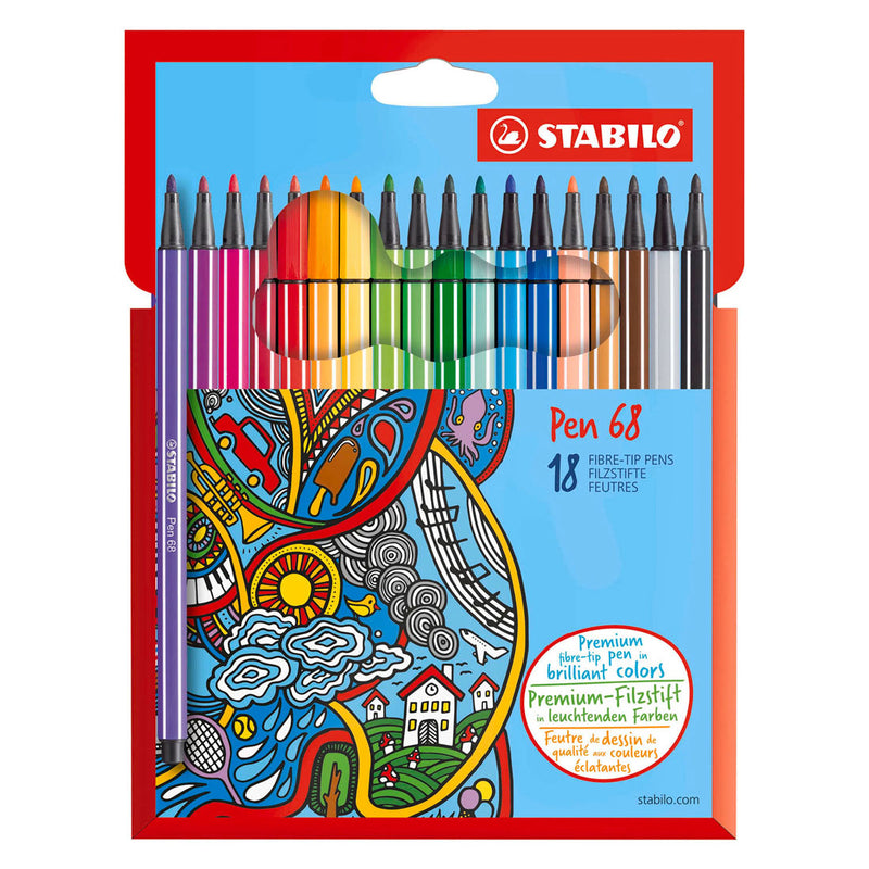 Afbeelding laden in galerijviewer, Stabilo pen 68 viltstiften - 18dlg.
