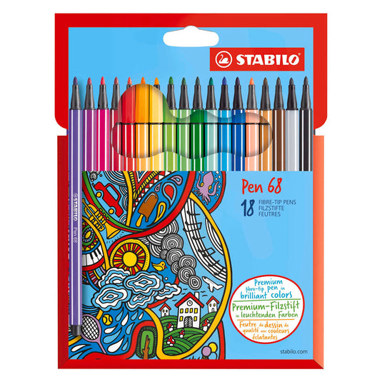 Stabilo pen 68 viltstiften - 18dlg.