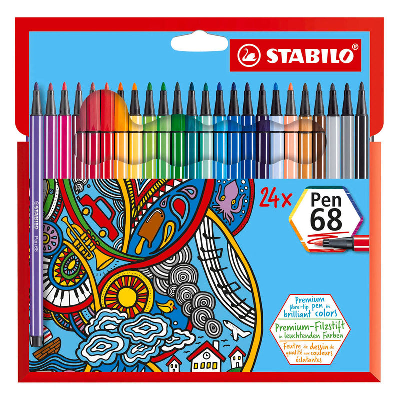 Afbeelding laden in galerijviewer, Stabilo pen 68 viltstiften - 24dlg.
