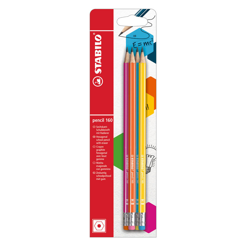 Afbeelding laden in galerijviewer, Stabilo pencil 160 hb grafietpotloden met gumtip - 4dlg.
