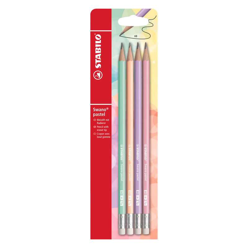 Afbeelding laden in galerijviewer, Stabilo swano pastel hb grafietpotloden met gumtip - 4dlg.
