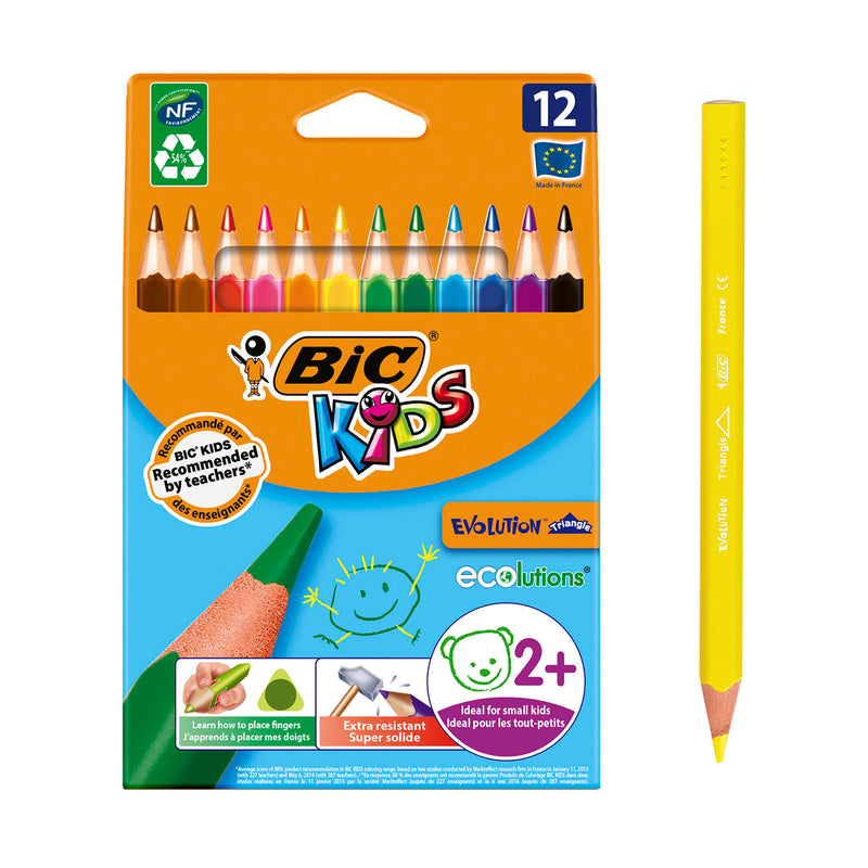 Afbeelding laden in galerijviewer, Bic https: www.cchobby.nl -evolution-kleurpotloden-l-14-cm-vulling-5-mm-diverse-kleuren-12-stuk-1-doos
