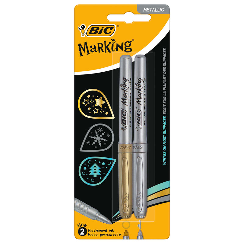Afbeelding laden in galerijviewer, Bic permanent marker goud en zilver
