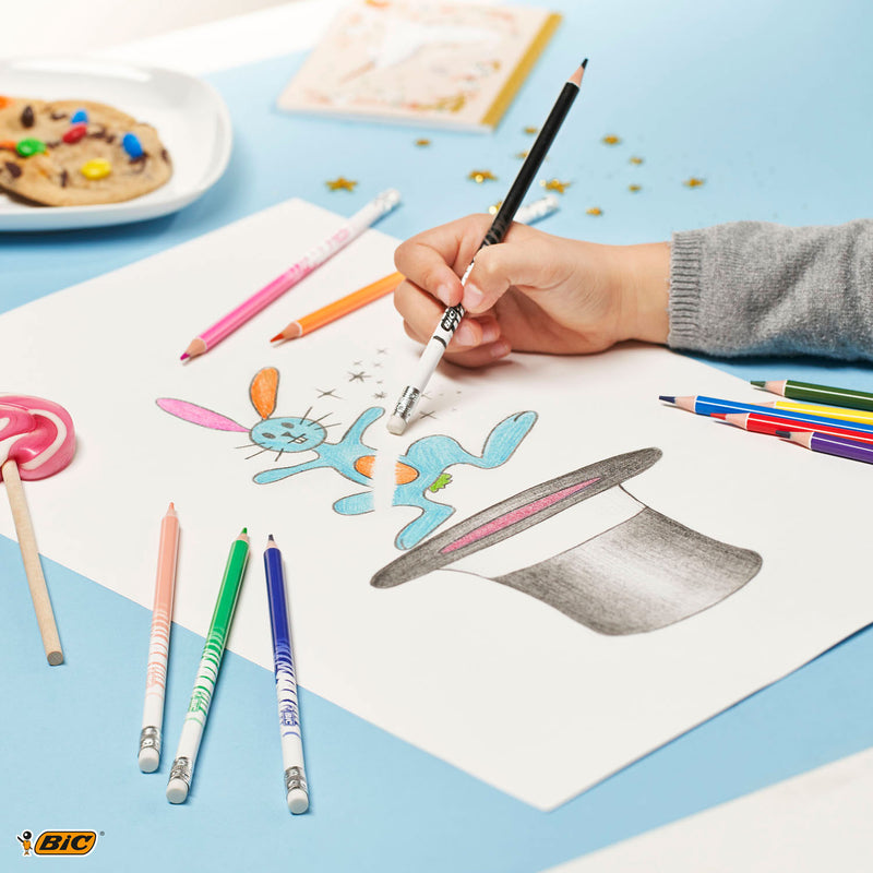 Afbeelding laden in galerijviewer, Bic kids illusion - kleurpotloden - kinderen en volwassenen - verschillende kleuren - potlood - 24 stuks
